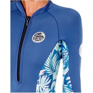 2022 Rip Curl Womens G-Bomb 2mm Back Zip Long Sleeve Shorty Wetsuit 118WSP - Dark Teal
